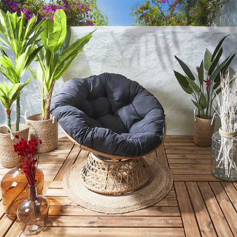 Fauteuil De Jardin Pivotant Cancun Coussin Noir