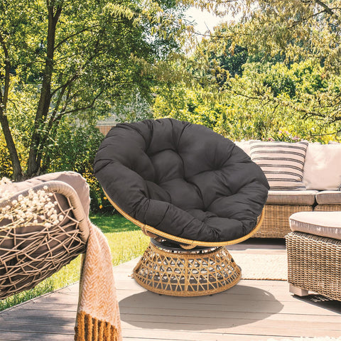 Fauteuil De Jardin Pivotant Cancun Coussin Noir