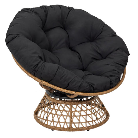 Fauteuil De Jardin Pivotant Cancun Coussin Noir