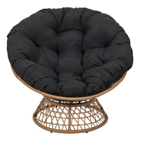 Fauteuil De Jardin Pivotant Cancun Coussin Noir