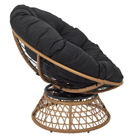 Fauteuil De Jardin Pivotant Cancun Coussin Noir