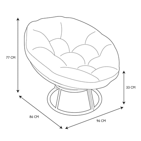 Fauteuil De Jardin Pivotant Cancun Coussin Noir