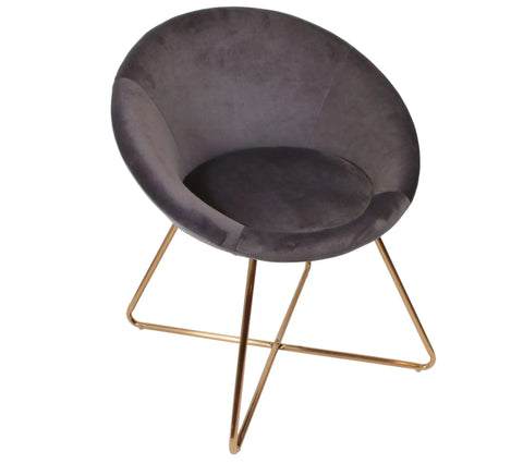 Fauteuil De Salon En Velours Karl Gris