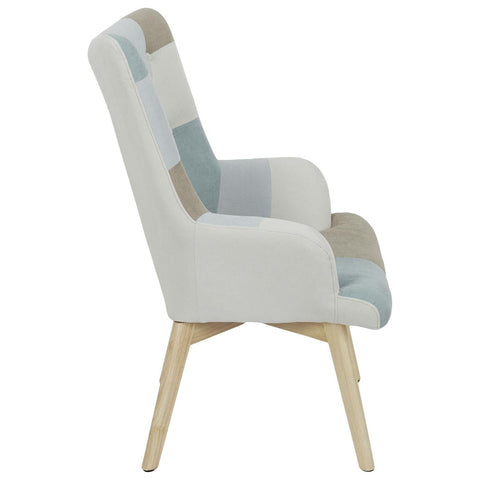 Fauteuil De Salon Helsinki Patchwork Bleu