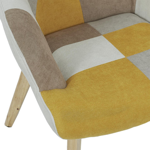 Fauteuil De Salon Helskini Patchwork Jaune