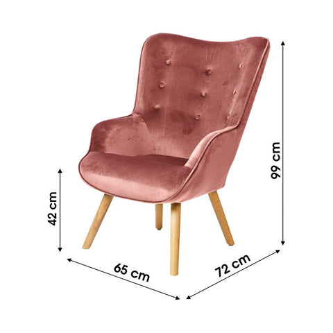 Fauteuil De Salon Velours Rose