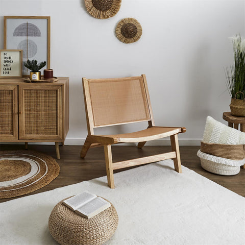 Fauteuil En Bois De Hévéa Bali Naturel