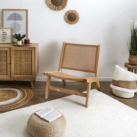 Fauteuil En Bois De Hévéa Bali Naturel