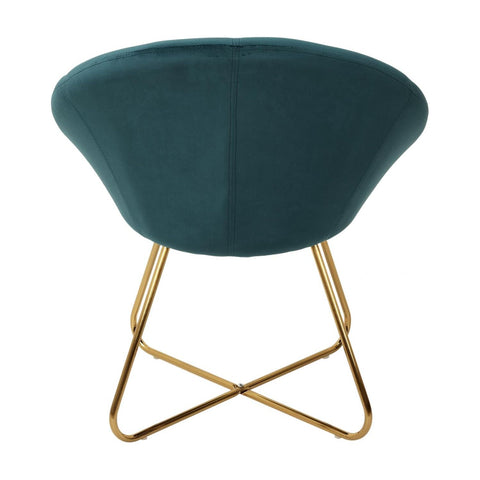 Fauteuil En Métal Et Velours Karl Bleu Canard