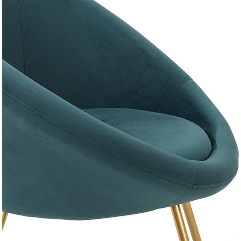 Fauteuil En Métal Et Velours Karl Bleu Canard