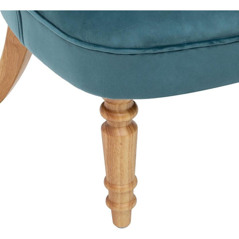 Fauteuil En Velours Crapaud Bleu