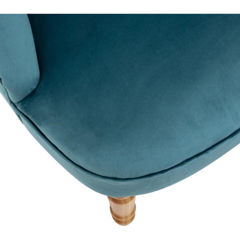 Fauteuil En Velours Crapaud Bleu