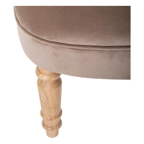 Fauteuil En Velours Crapaud Taupe