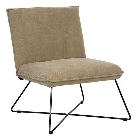 Fauteuil En Velours Moana Beige