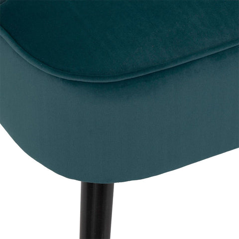 Fauteuil En Velours Naova Bleu Canard