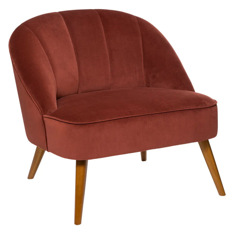 Fauteuil En Velours Naova Terracotta