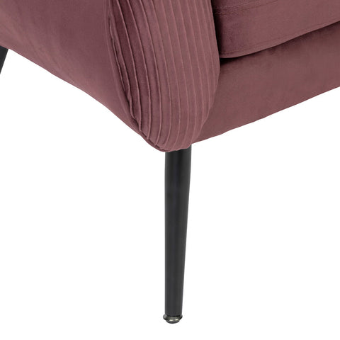 Fauteuil En Velours Plissé Solaro Rubis Prune