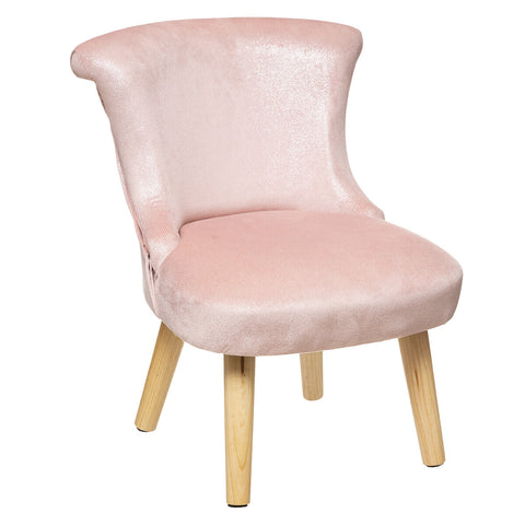 Fauteuil En Velours Pour Enfant Glitter Rose