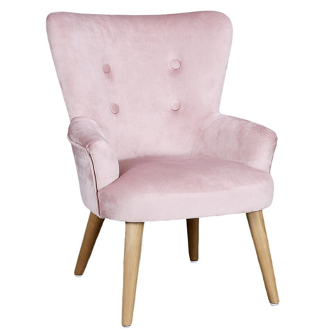 Fauteuil En Velours Pour Enfant Helsinki Rose