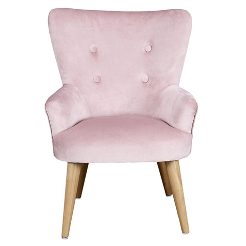 Fauteuil En Velours Pour Enfant Helsinki Rose