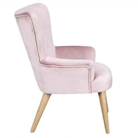 Fauteuil En Velours Pour Enfant Helsinki Rose