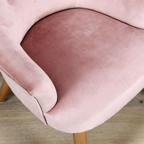 Fauteuil En Velours Pour Enfant Helsinki Rose