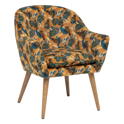 Fauteuil En Velours Sango Ocre