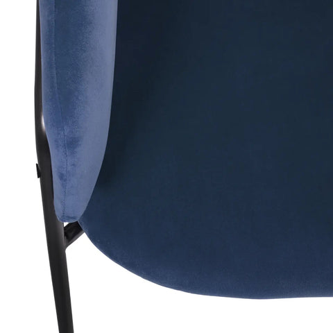 Fauteuil En Velours Siron Bleu