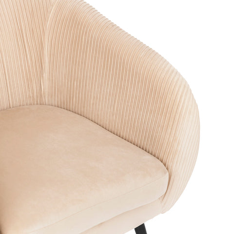 Fauteuil En Velours Plissé Solaro Beige