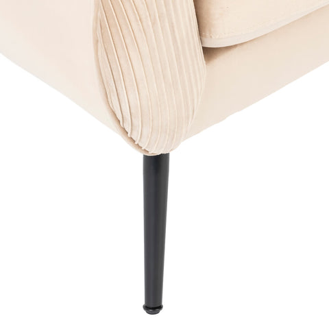 Fauteuil En Velours Plissé Solaro Beige