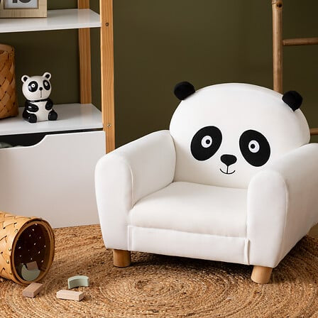 Fauteuil Enfant Avec Oreilles Panda Blanc