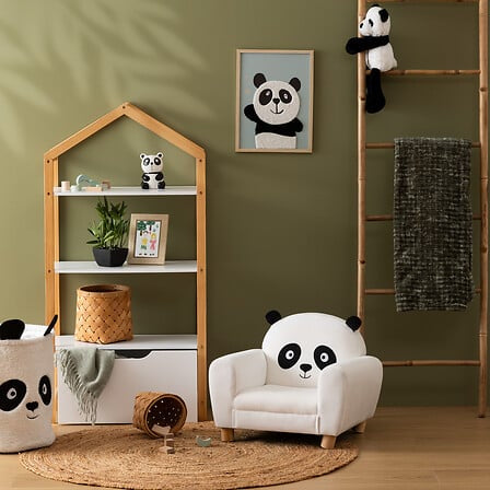 Fauteuil Enfant Avec Oreilles Panda Blanc