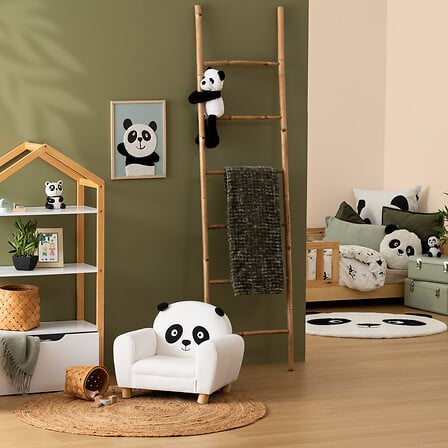 Fauteuil Enfant Avec Oreilles Panda Blanc