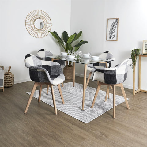 Fauteuil Scandinave Patchwork Gris