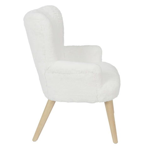 Fauteuil Helsinki Enfant Fourrure Blanc