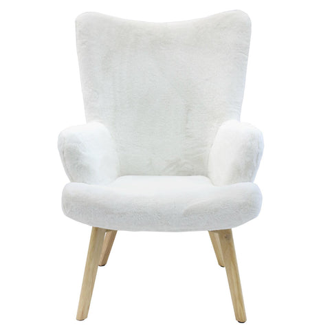 Fauteuil Helsinki Imitation Fourrure Blanc