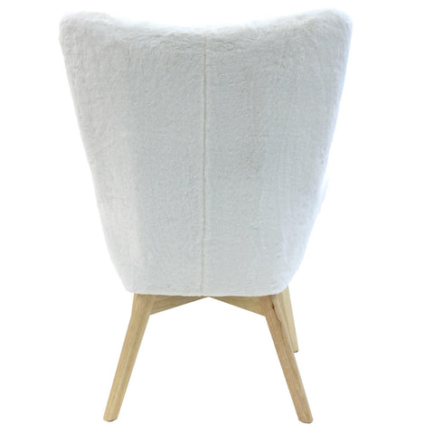 Fauteuil Helsinki Imitation Fourrure Blanc