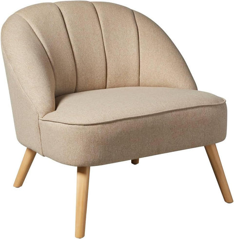 Fauteuil Naova En Velours Beige