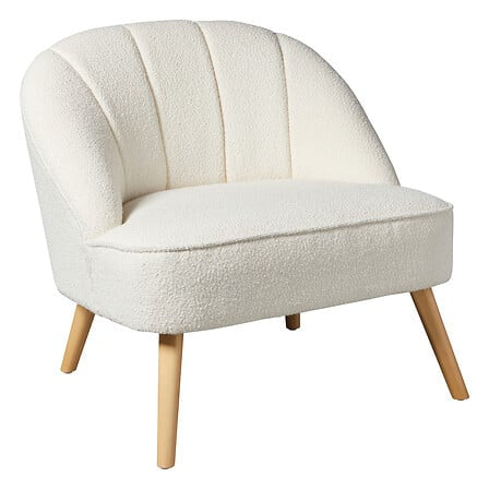 Fauteuil Naova bouclette Blanc