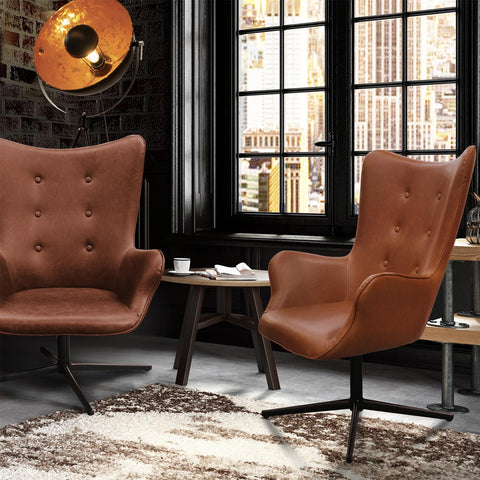 Fauteuil Pivotant Design Helsinki Marron