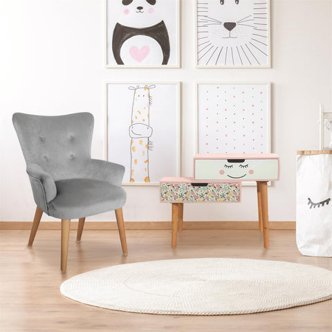 Fauteuil Pour Enfant Helsinki Patchwork Gris