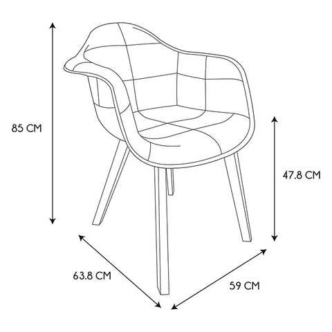 Fauteuil Scandinave Patchwork Blanc Gris