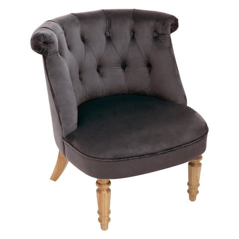 Fauteuil Sixtine En Velours Gris