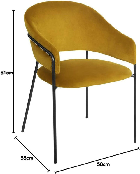 Fauteuil à diner Siron Jaune Moutarde