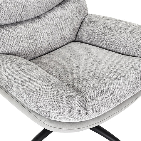 Fauteuil avec pouf Wiliam 99cm Gris