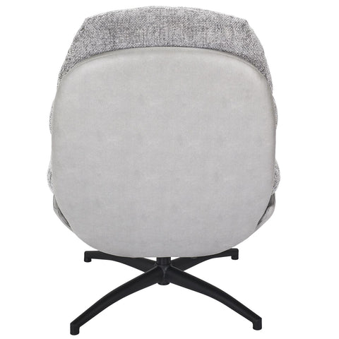 Fauteuil avec pouf Wiliam 99cm Gris