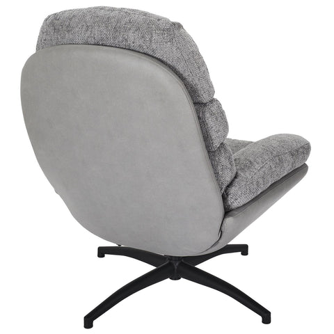 Fauteuil avec pouf Wiliam 99cm Gris