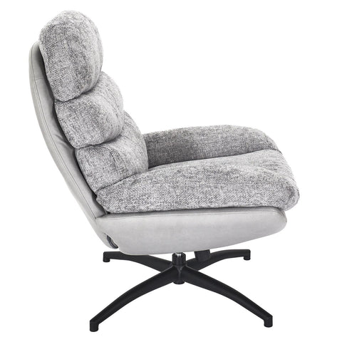 Fauteuil avec pouf Wiliam 99cm Gris