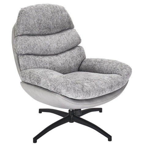 Fauteuil avec pouf Wiliam 99cm Gris