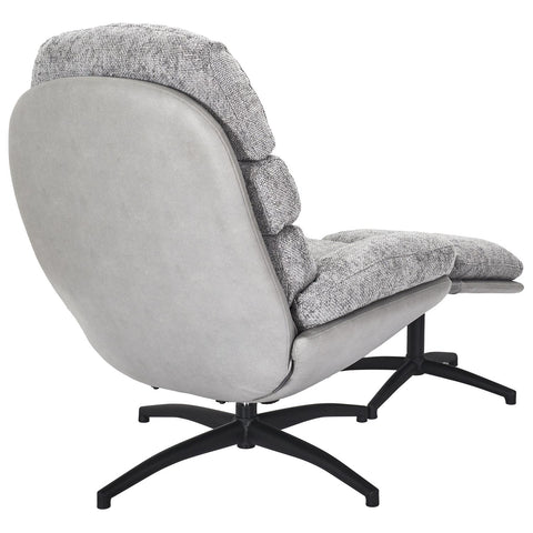 Fauteuil avec pouf Wiliam 99cm Gris